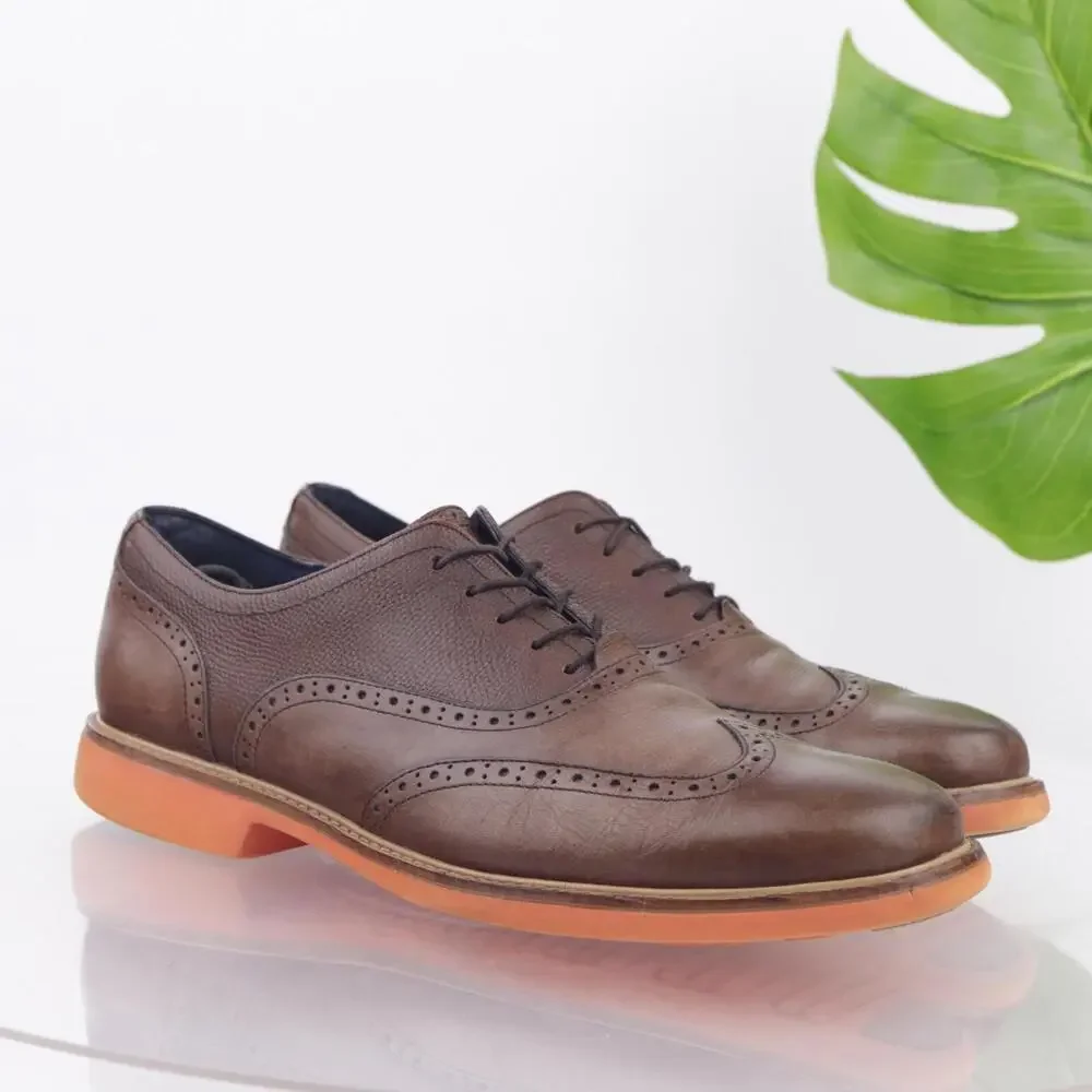 Cole Haan Mens Great Jones Oxfords Size 11 M  Brown Wingtip Brogue Dress Shoes‎